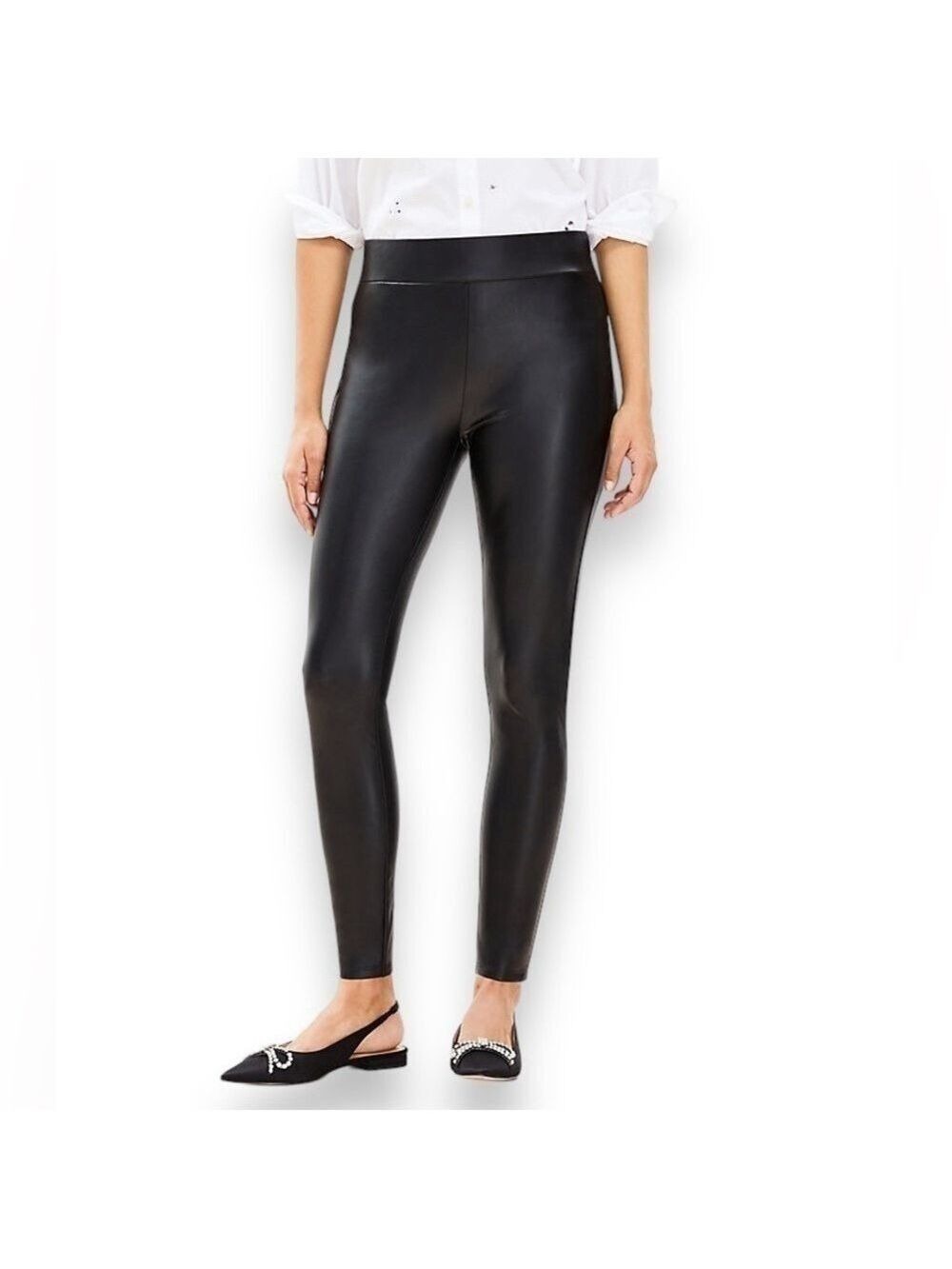Black Faux Leather Leggings Women’s Medium Loft Size Medium